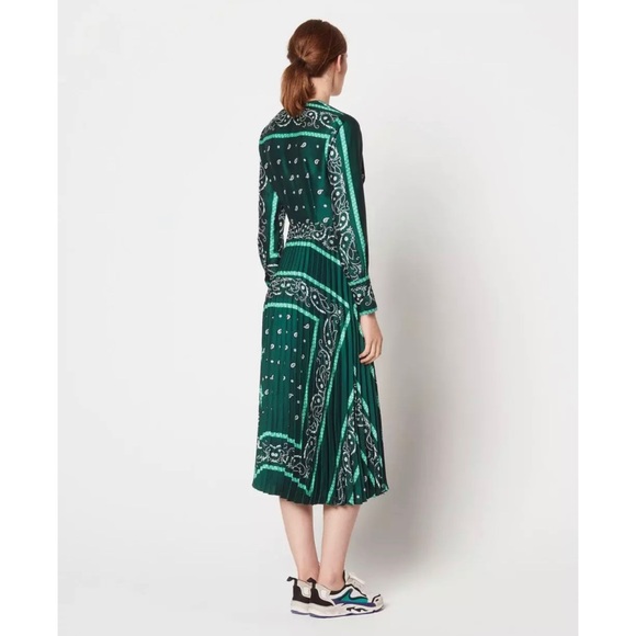 🎀SOLD🎀Sandro Cactus Bandana Scarf Print Dress - Picture 3 of 8